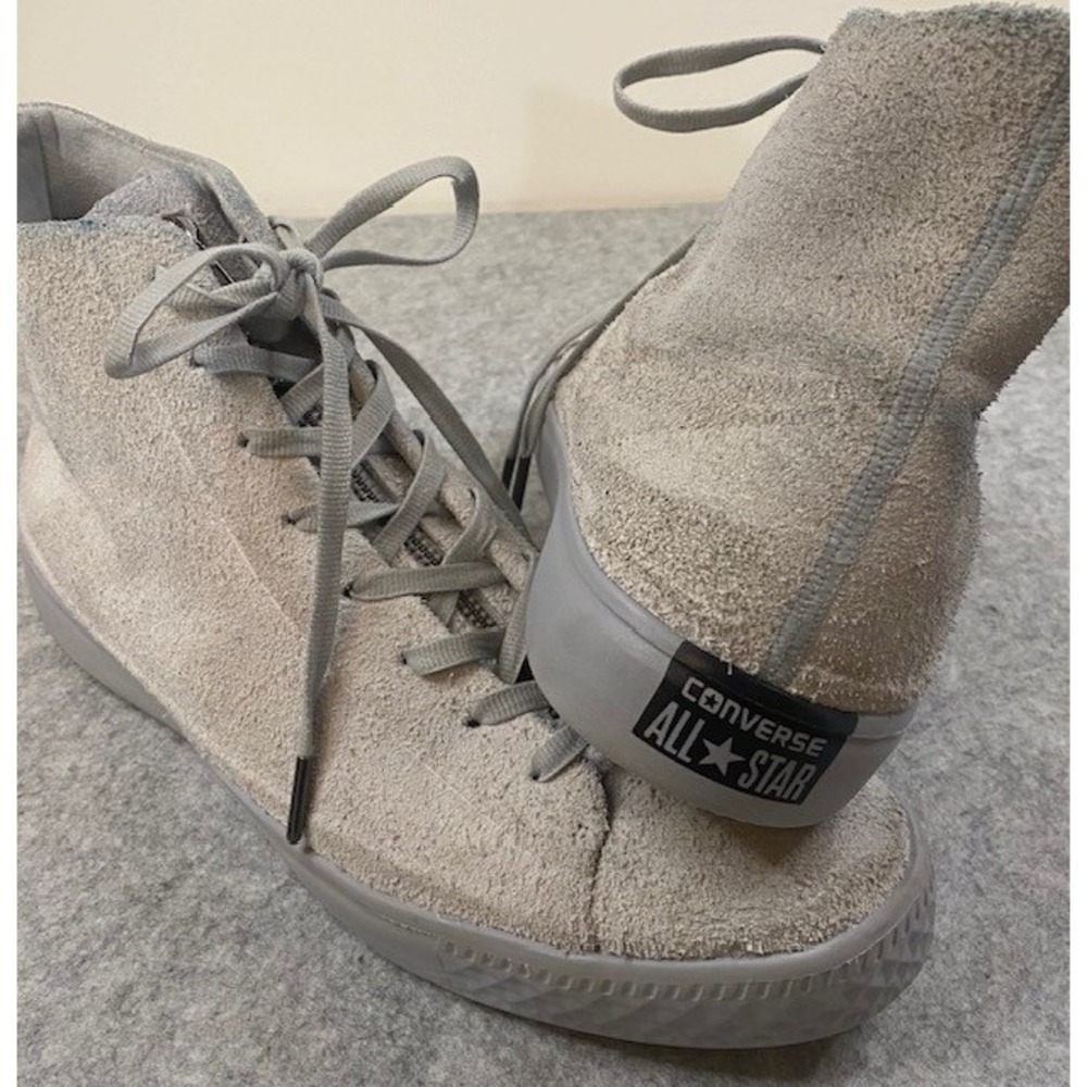 Converse All Star Men’s Suede High-Top Sneakers in Light Gray